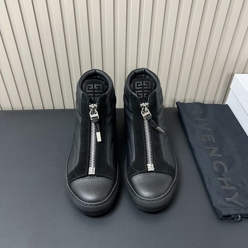 Givenchy Mid-top Leather Sneakers With Logo Tongue