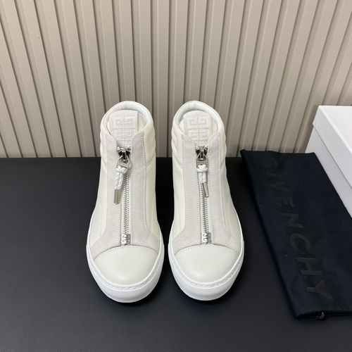 Givenchy Mid-top Leather Sneakers With Logo Tongue