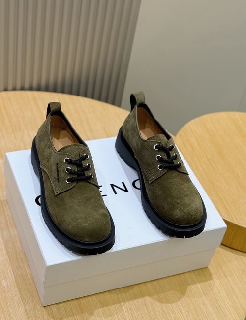 Givenchy Brushed Leather Derby Shoes With Thick Soles