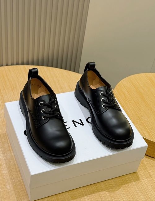 Givenchy Brushed Leather Derby Shoes With Thick Soles