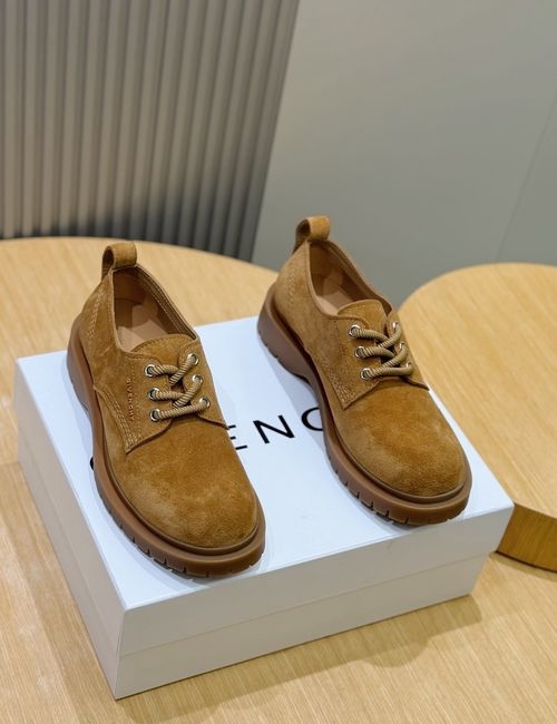 Givenchy Brushed Leather Derby Shoes With Thick Soles