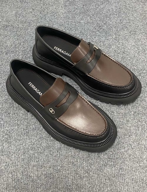 Ferragamo Cowhide Business Formal Leather Shoes