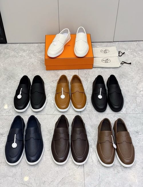 Hermes Saddle Buckle Pattern Loafers