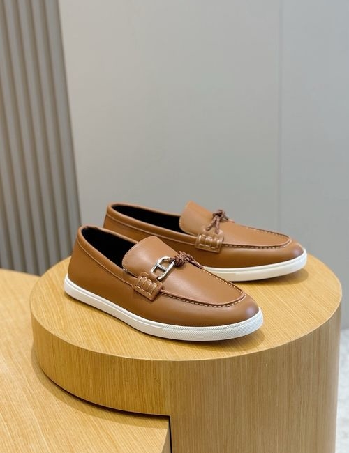 Hermes Ignacio Loafers Calfskin Leather Buckle Shoes