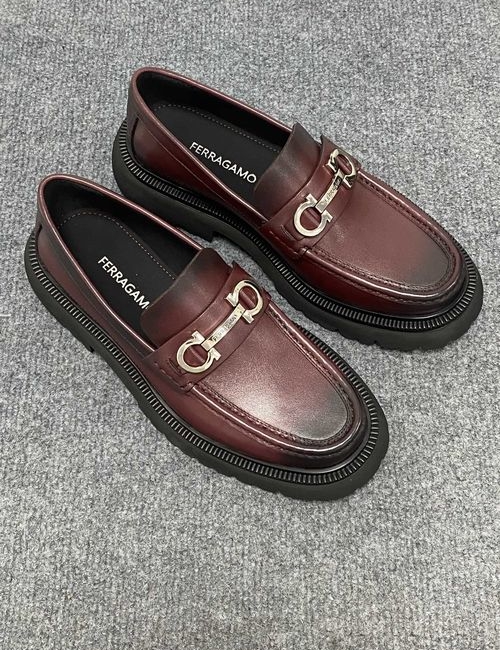 Ferragamo Cowhide Business Formal Leather Shoes