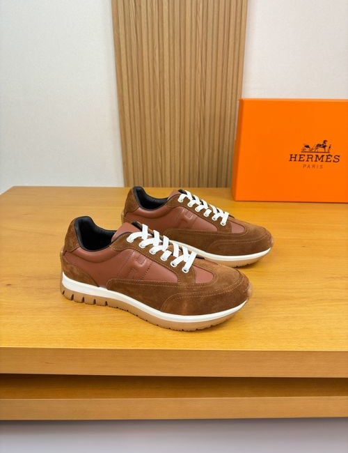Hermes Cowhide Sneakers With H Embroidery