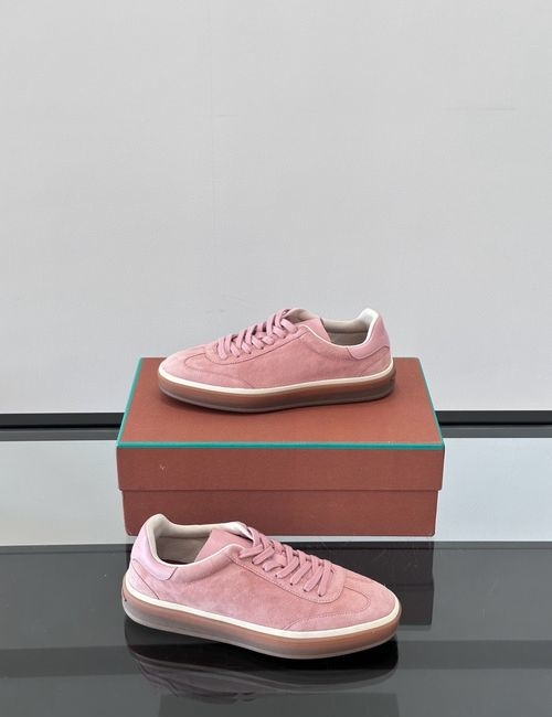 Loro Piana LP Suede Casual Sneakers With Logo Details