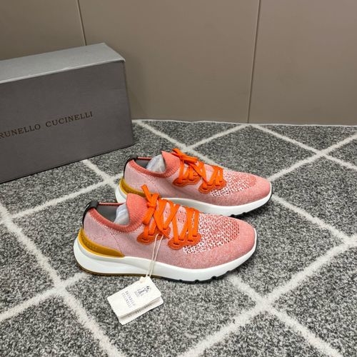 Brunello Cucinelli BC Lace-up Casual Shoes Flyknit Cashmere TPU PU Sole