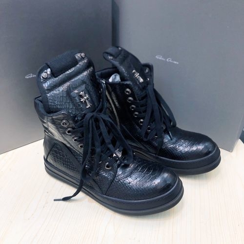 Rick Owens Textured Thick Sole Casual Sneakers