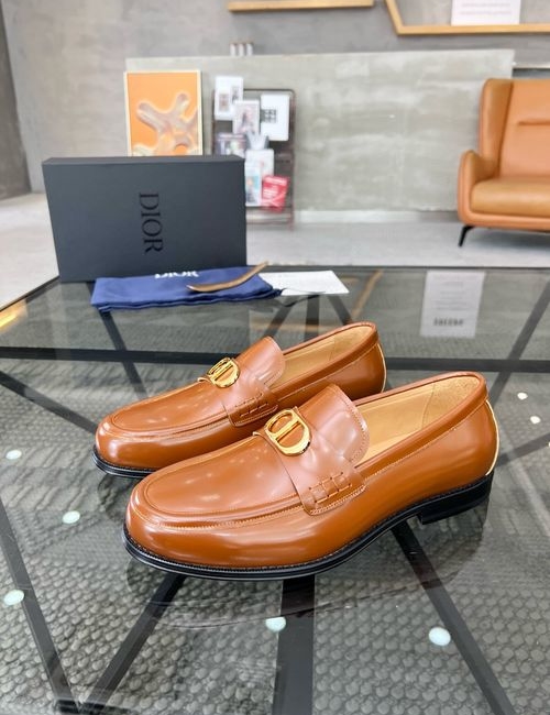 Christian Dior CD Slip-on Leather Sole Dress Shoes