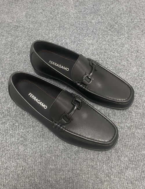 Ferragamo Genuine Leather Dress Shoes Flexible Rubber Sole