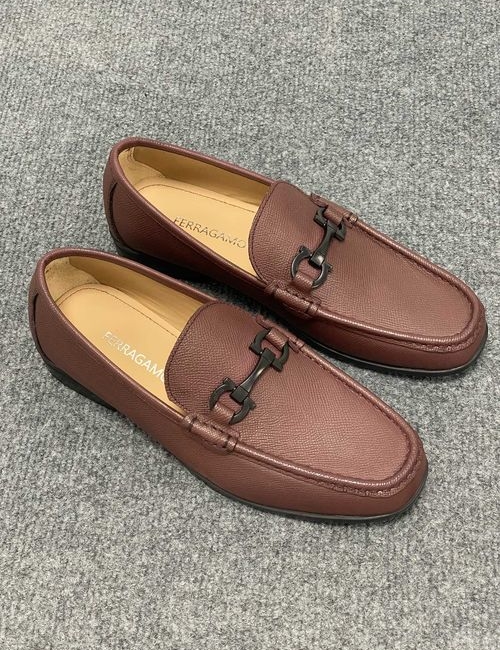 Ferragamo Genuine Leather Dress Shoes Flexible Rubber Sole