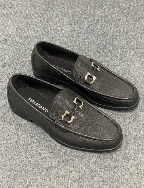 Ferragamo Genuine Leather Dress Shoes Flexible Rubber Sole