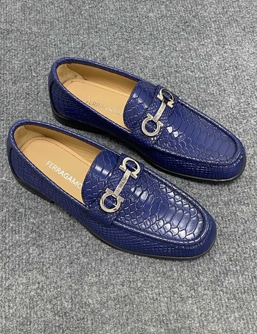 Ferragamo Genuine Leather Dress Shoes Flexible Rubber Sole