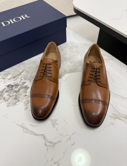 Christian Dior CD Calf Leather Formal Shoes With Buckle