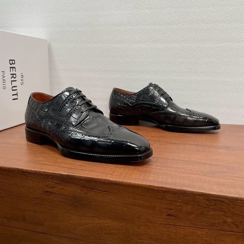 Berluti Embossed Brogue Leather Derby Shoes