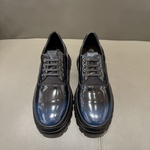 Ferragamo Patina Leather Derby Shoes Textured Sole