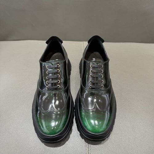 Ferragamo Brogue Detail Thick Sole Derby Shoes