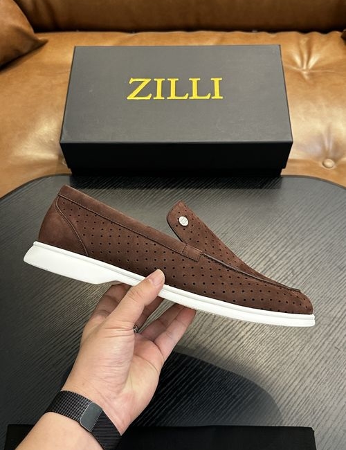 Zilli Grained Calfskin Handmade Casual Shoes
