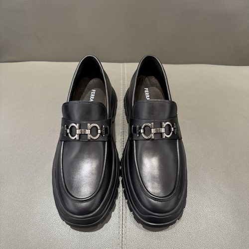 Ferragamo Casual Urban Loafers With Stitching And Buckle