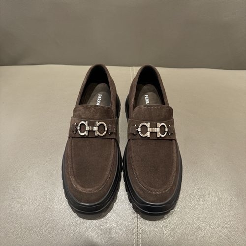 Ferragamo Casual Urban Loafers With Stitching And Buckle