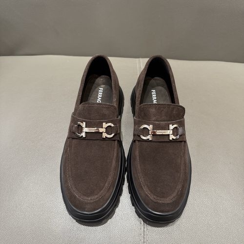 Ferragamo Classic Loafers With Gancini Buckle And Stitching