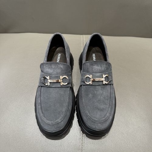 Ferragamo Classic Loafers With Gancini Buckle And Stitching