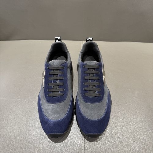 Fendi Monster Stitching Cow Leather Casual Sneakers