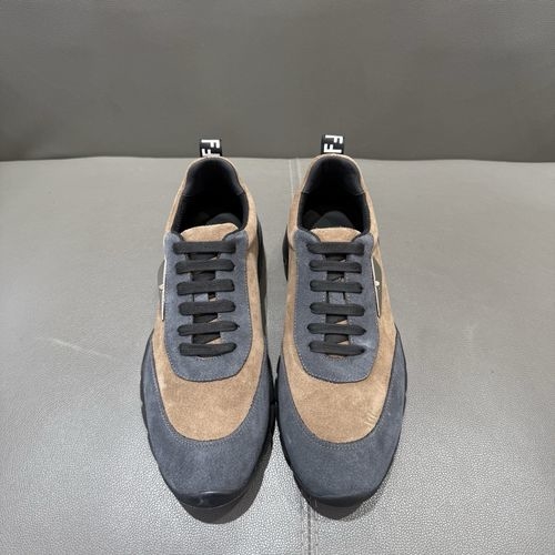Fendi Monster Stitching Cow Leather Casual Sneakers