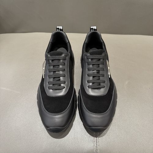 Fendi Monster Stitching Cow Leather Casual Sneakers