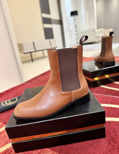 Christian Louboutin Samson Brown Elastic Ankle Boots