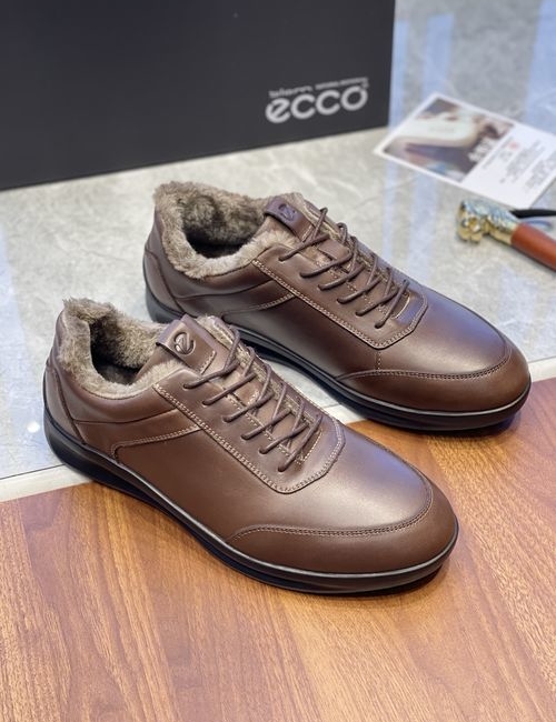 Ecco Athleisure Leather Shoes With Rubber Sole