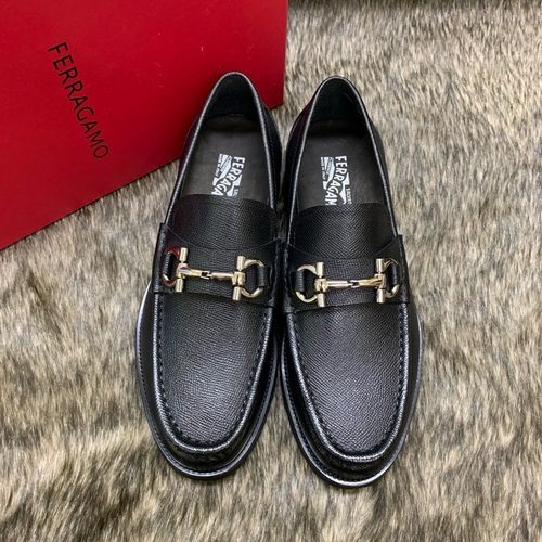 Ferragamo Leather Shoes With Cowhide Upper