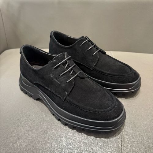 Ferragamo Elegant Derby Shoes Stitched Upper
