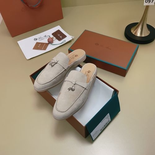 Loro Piana LP Suede Mules With Non-slip Rubber Sole