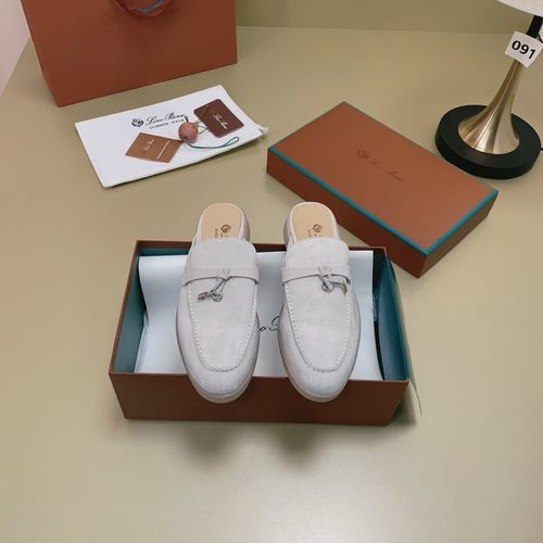 Loro Piana LP Suede Mules With Non-slip Rubber Sole