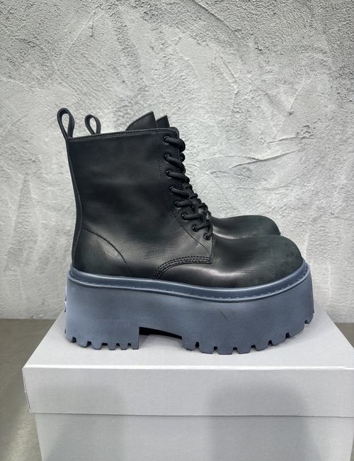Balenciaga Strike Distressed Leather Derby Boots