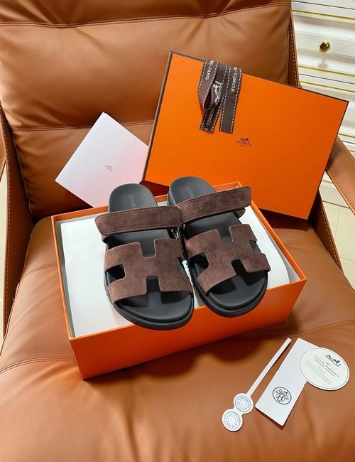 Hermes Chypre Slippers With Comfortable Soft Insole