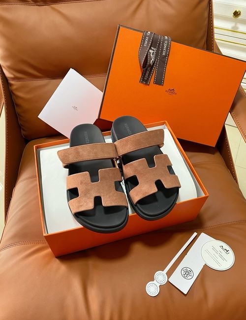 Hermes Chypre Slippers With Comfortable Soft Insole