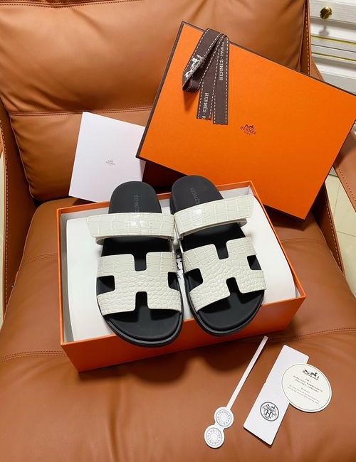 Hermes Chypre Slippers With Comfortable Soft Insole