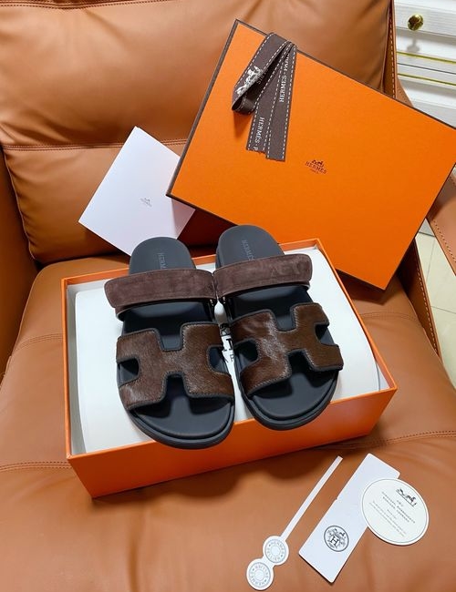 Hermes Chypre Slippers With Comfortable Soft Insole