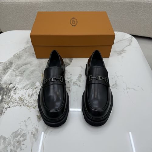 Tods Formal Leather Shoes With Brand Logo And Anti-Slip Sole