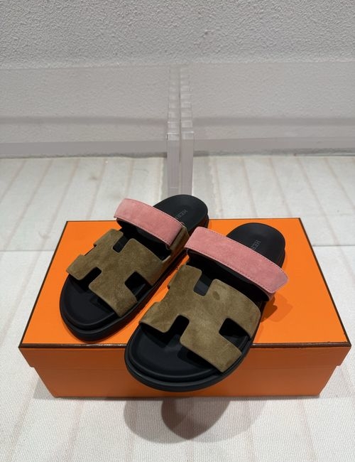 Hermes New Colors Suede Leather Slippers