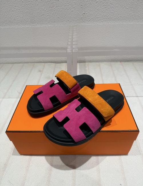 Hermes New Colors Suede Leather Slippers