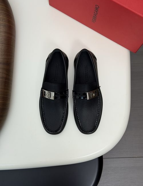 Ferragamo Driving Loafers With Slip-On Design And Box