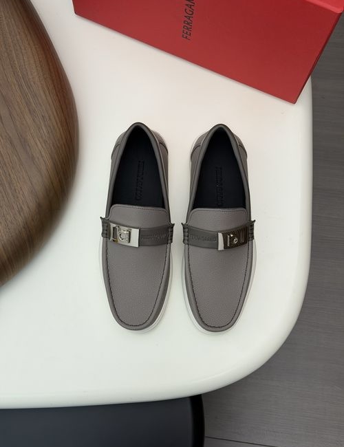 Ferragamo Driving Loafers With Slip-On Design And Box