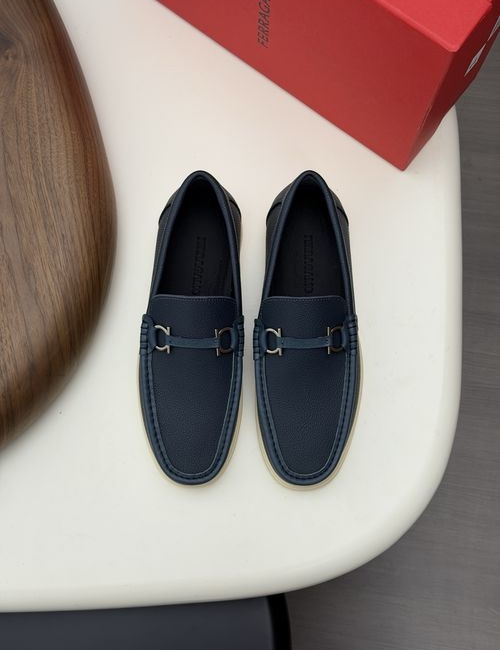 Ferragamo Driving Loafers With Slip-On Design And Box