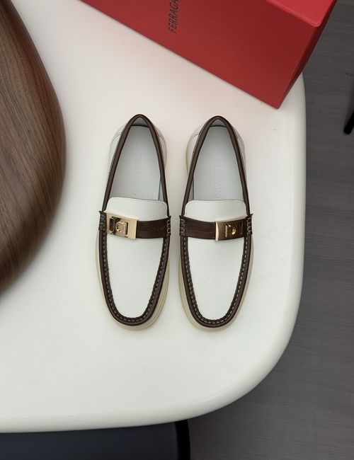 Ferragamo Driving Loafers With Slip-On Design And Box