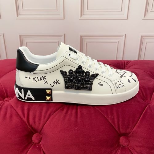 Dolce & Gabbana DG High-end Silk Cowhide Casual Shoes