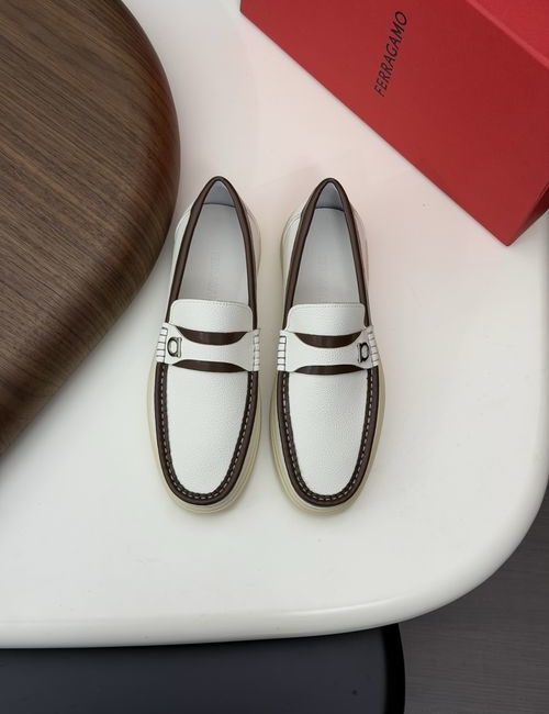 Ferragamo Driving Loafers With Slip-On Design And Box